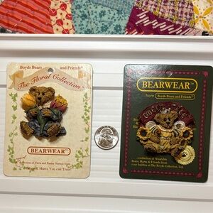 Boyds Bears vintage Bearwear Pins with Floral Accents